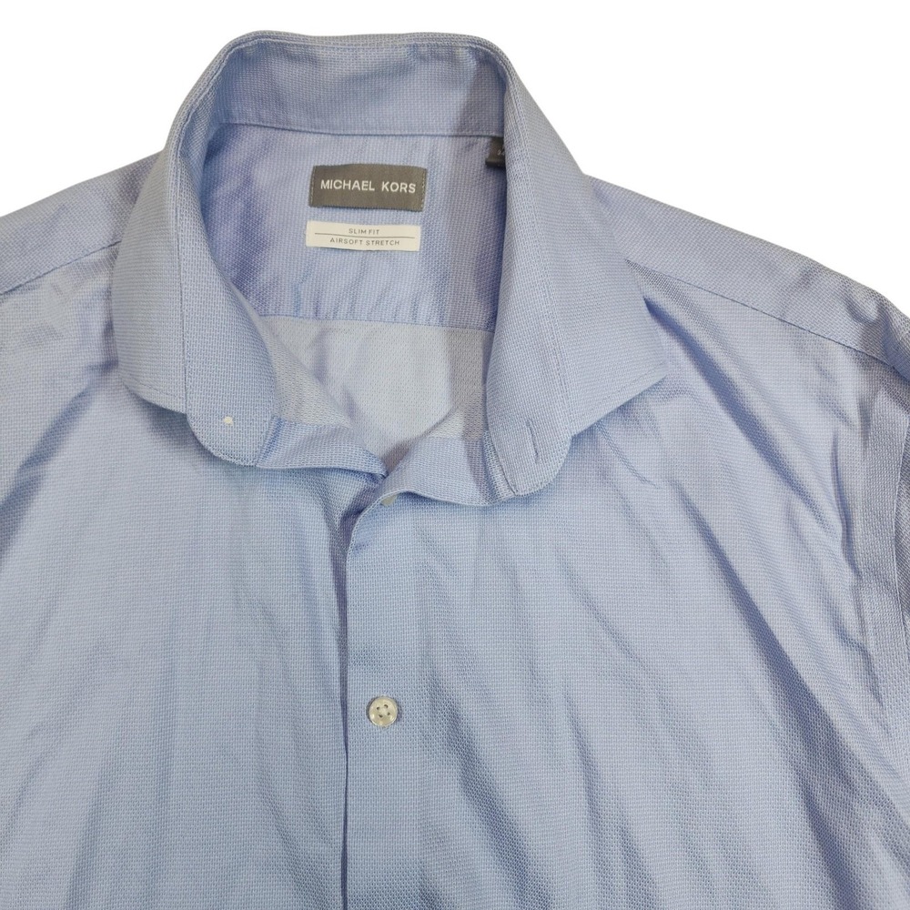 Michael Kors Blue Slim Fit Stretch Dress Shirt‎ Mens 16.5 34/35 MK